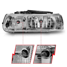 Cargar imagen en el visor de la galería, ANZO 1999-2002 Chevrolet Silverado 1500 Crystal Headlights Chrome