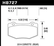 Cargar imagen en el visor de la galería, Hawk 2014 Chevrolet Corvette DTC-60 Rear Brake Pads