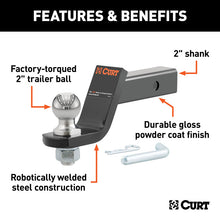 Cargar imagen en el visor de la galería, Curt Loaded Ball Mount w/2in Ball (2in Shank 7500lbs 4in Drop)