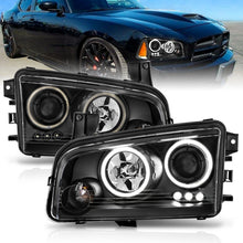 Cargar imagen en el visor de la galería, ANZO 2006-2010 Dodge Charger Projector Headlights w/ Halo Chrome (CCFL)