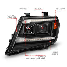 Load image into Gallery viewer, ANZO 09-20 Nissan Frontier Black Projector Plank Style DRL w/ Switchback &amp; Sequential LED DRL