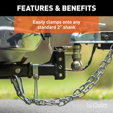 Cargar imagen en el visor de la galería, Curt Trailer Safety Chain Holder Bracket w/ 2in Shank