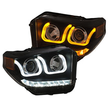 Load image into Gallery viewer, ANZO 14-18 Toyota Tundra w/ LED DRL Projector Headlights w/ U-Bar Switchback Black w/ DRL