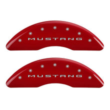 Cargar imagen en el visor de la galería, MGP 4 Caliper Covers Engraved Front 2015/Mustang Engraved Rear 2015/GT Red finish silver ch