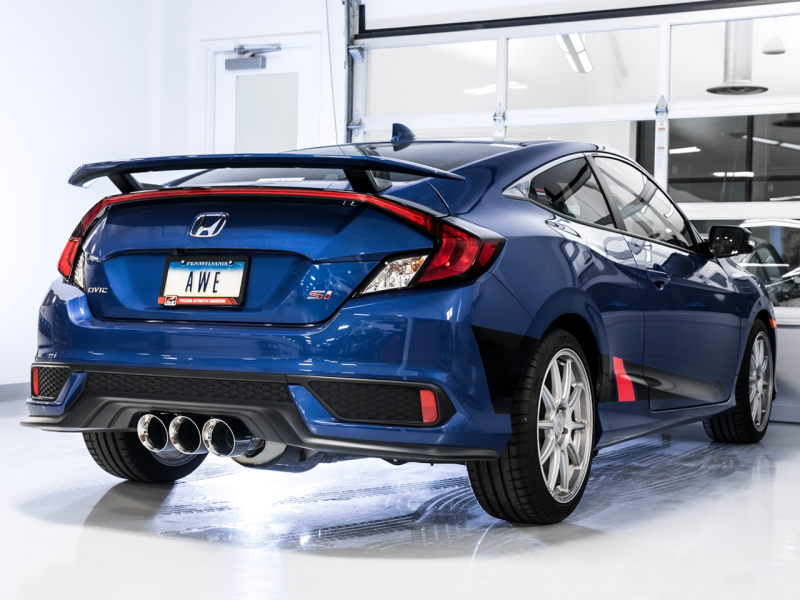 AWE Tuning 2016+ Honda Civic Si Touring Edition Exhaust w/Front Pipe & Triple Chrome Silver Tips