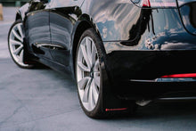 Cargar imagen en el visor de la galería, Rally Armor 17-23 Tesla Model 3 Black UR Mud Flap w/Red Logo