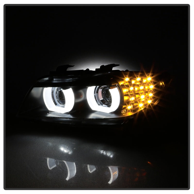 Spyder 09-12 BMW E90 3-Series 4DR HID w/ AFS Only - LED Turn - Black - PRO-YD-BMWE9009-AFSHID-BK