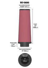 Cargar imagen en el visor de la galería, K&amp;N Universal Rubber Filter 4inch FLG / 6inch OD-B / 4-5/8inch OD-T / 14inch H