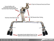 Cargar imagen en el visor de la galería, AWE Tuning Audi B8 / B8.5 S4 3.0T Track Edition Exhaust - Chrome Silver Tips (90mm)