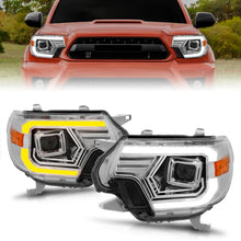 Cargar imagen en el visor de la galería, ANZO 12-15 Toyota Tacoma Projector Headlights - w/ Light Bar Switchback Chrome Housing