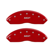 Cargar imagen en el visor de la galería, MGP 4 Caliper Covers Engraved Front RAM Engraved Rear RAMHEAD Red finish silver ch