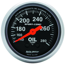 Cargar imagen en el visor de la galería, Autometer Sport-Comp 52.4mm 140-280 Deg F Mech Oil Temp Gauge