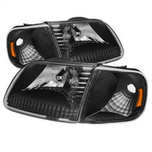 Cargar imagen en el visor de la galería, Xtune Ford F150 97-03 / Expedition 97-02 Crystal Headlights w/Corner Black HD-JH-FF15097-SET-AM-BK