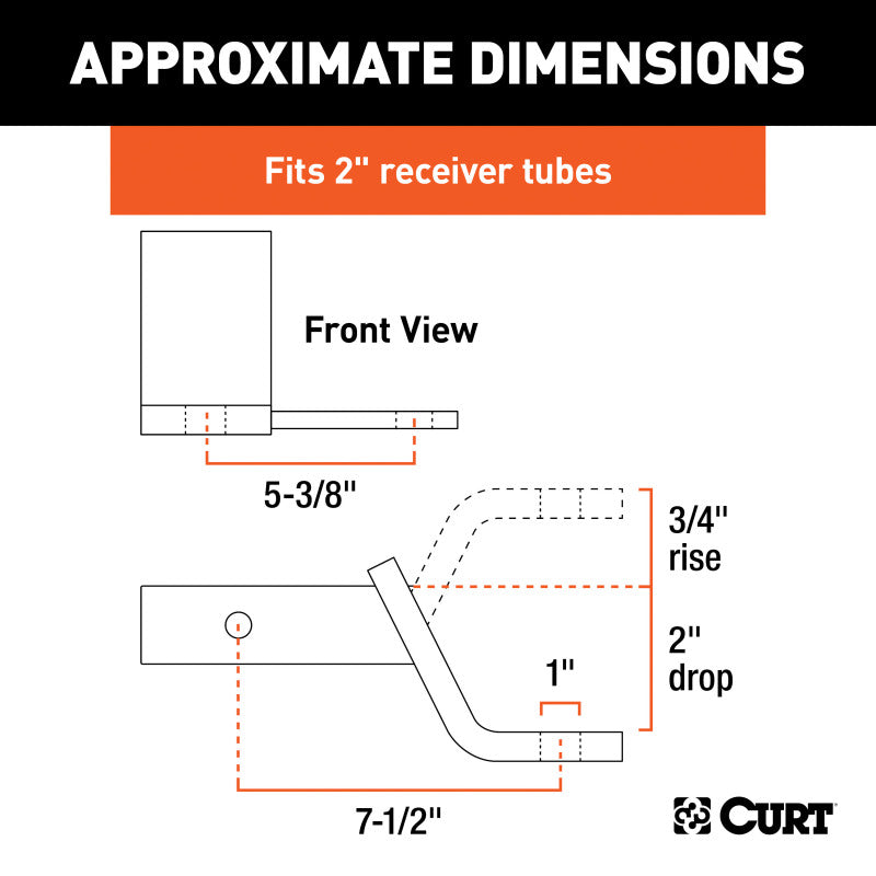 Curt Sway Tab Ball Mount (2in Shank 7500lbs 2in Drop)