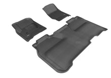 Cargar imagen en el visor de la galería, 3D MAXpider 2014-2019 Chevrolet Silverado Crew Cab Kagu 1st &amp; 2nd Row Floormats - Black