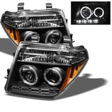 Cargar imagen en el visor de la galería, Spyder Nissan Frontier 05-08 Projector Headlights LED Halo LED Blk PRO-YD-NF05-HL-BK