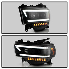 Cargar imagen en el visor de la galería, Spyder 19-22 Dodge Ram 2500 (Halogen Only) Projector Headlights - Black PRO-YD-DR19HDHALSI-SEQ-BK