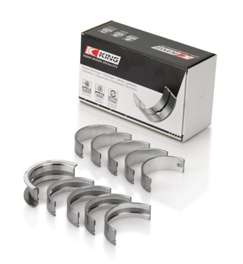 King Engine Bearings Mini W10B16A/W11B16A Silicon Bi-Metal Aluminum Main Bearing Set - Size +0.25mm