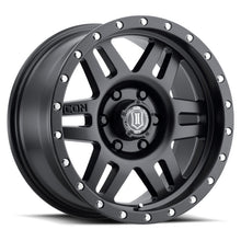 Load image into Gallery viewer, ICON Six Speed 17x8.5 6x5.5 25mm Offset 5.75in BS 108.1mm Bore Satin Black Wheel