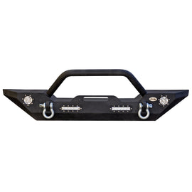 DV8 Offroad 07-18 Jeep Wrangler JK/JL FS-7 Mid Length Steel Front Bumper w/ LED Lights