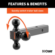 Load image into Gallery viewer, Curt Multi-Ball Mount (2in Hollow Shank 1-7/8in 2in &amp; 2-5/16in Black Balls)