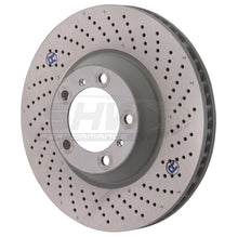 Load image into Gallery viewer, SHW 09-13 Porsche 911 Turbo w/Center Lock w/o Ceramic Brake Right Frt Drill-Dimp Rotor (99735140602)