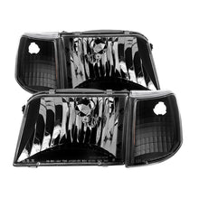 Cargar imagen en el visor de la galería, Xtune Ford Ranger 93-97 Crystal Headlights w/ Corner Lights 4pcs Sets Black HD-JH-FR93-SET-BK