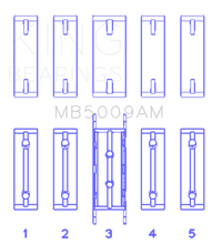 Cargar imagen en el visor de la galería, King Engine Bearings Ford Fiesta 1.25i (ZETEC) Crankshaft Main Bearing Set