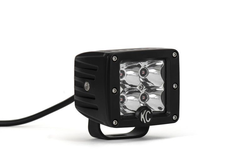 KC HiLiTES C-Series 3in. C3 LED Light 12w Amber Spot Beam (Pair Pack System) - Black