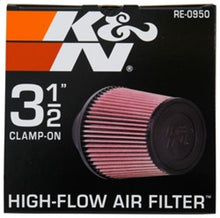 Cargar imagen en el visor de la galería, K&amp;N Universal Rubber Filter 3 1/2inch ID FLG / 6inch Base / 4-5/8inch Top / 6inch Height