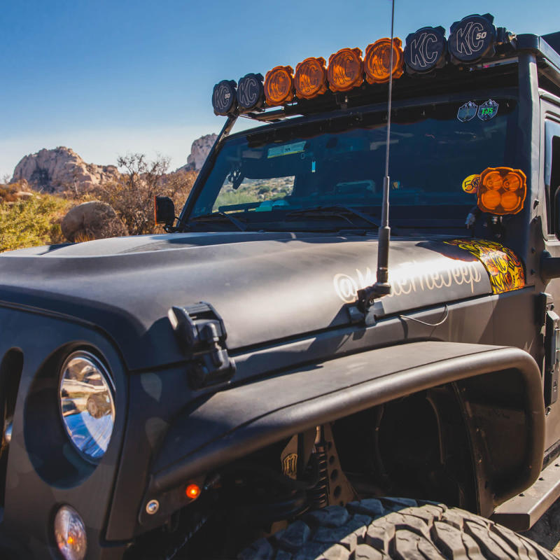 KC HiLiTES Jeep JK FLEX ERA 4 2-Light Sys Pillar Mount (80W Combo Beam)