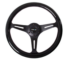 Cargar imagen en el visor de la galería, NRG Classic Wood Grain Steering Wheel (350mm) Black Paint Grip w/Black 3-Spoke Center