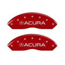 Cargar imagen en el visor de la galería, MGP 4 Caliper Covers Engraved Front &amp; Rear Acura Red finish silver ch