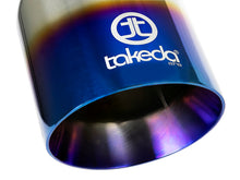 Cargar imagen en el visor de la galería, aFe Takeda 304 Stainless Steel Clamp-On Exhaust Tip 2.5in Inlet / 4in Outlet - Blue Flame