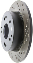 Cargar imagen en el visor de la galería, StopTech 02-06 Acura RSX Incl. Type S / 97-01 Integra Type R Slotted &amp; Drilled Left Rear Rotor