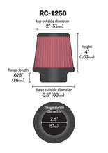 Cargar imagen en el visor de la galería, K&amp;N Universal Chrome Filter 2.25 Inch Flange / 3.5 Inch Base / 2 Inch Top / 4 Inch Height