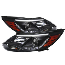 Cargar imagen en el visor de la galería, Spyder Ford Focus 12-14 Projector Headlights Halogen Model Only - DRL Black PRO-YD-FF12-DRL-BK