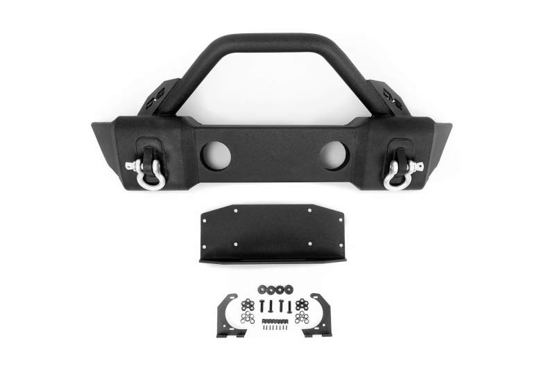 DV8 Offroad 07-18 Jeep Wrangler JK/JL FS-13 Steel Stubby Front Bumper w/ Fog Lights