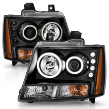 Cargar imagen en el visor de la galería, ANZO 2007-2013 Chevrolet Avalanche Projector Headlights w/ Halo Black (CCFL)