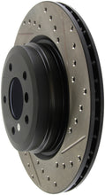 Cargar imagen en el visor de la galería, StopTech 06 BMW 330 / 07-09 BMW 335 Slotted &amp; Drilled Left Rear Rotor