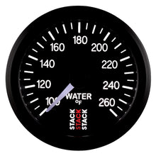 Cargar imagen en el visor de la galería, Autometer Stack 52mm 100-260 Deg F 1/8in NPTF Male Pro Stepper Motor Water Temp Gauge - Black