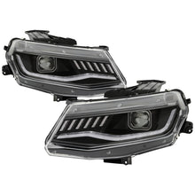 Cargar imagen en el visor de la galería, Spyder Chevy Camaro 16-18 (Do Not Fit Halogen) Projector Headlights Black PRO-YD-CCAM16HIDSI-SEQ-BK