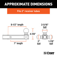 Load image into Gallery viewer, Curt Multi-Ball Mount (2in Hollow Shank 1-7/8in 2in &amp; 2-5/16in Black Balls)