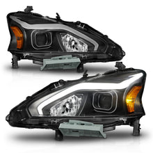 Cargar imagen en el visor de la galería, ANZO 13-15 Nissan Altima (w/o Factory HID Bulbs) Projector Headlights - w/ Light Bar Black Housing