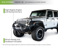 Cargar imagen en el visor de la galería, DV8 Offroad 07-18 Jeep Wrangler JK/JL FS-8 Mid Length Steel Front Bumper w/ LED Lights