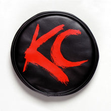 Load image into Gallery viewer, KC HiLiTES 6in. Round Soft Cover (Pair) - Black w/Red Brushed KC Logo