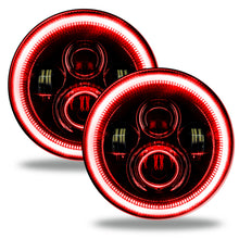 Cargar imagen en el visor de la galería, Oracle 7in High Powered LED Headlights - Black Bezel - Red SEE WARRANTY