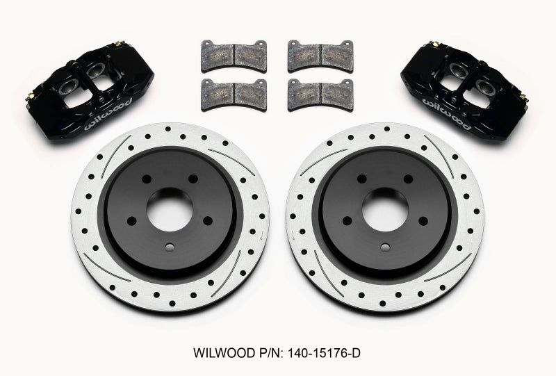 Wilwood DPC56 Rear Caliper & Rotor Kit Black Corvette All C5 / Base C6 1997-2013