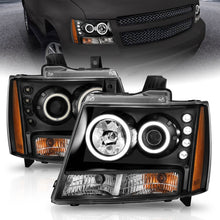 Cargar imagen en el visor de la galería, ANZO 2007-2013 Chevrolet Avalanche Projector Headlights w/ Halo Black (CCFL)