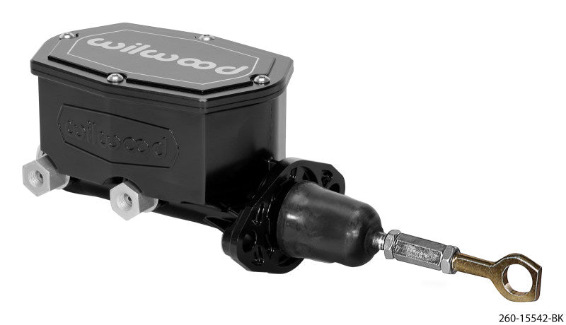 Wilwood Compact Tandem Master Cylinder - 1in Bore - w/Pushrod - Fits Mustang (Black)